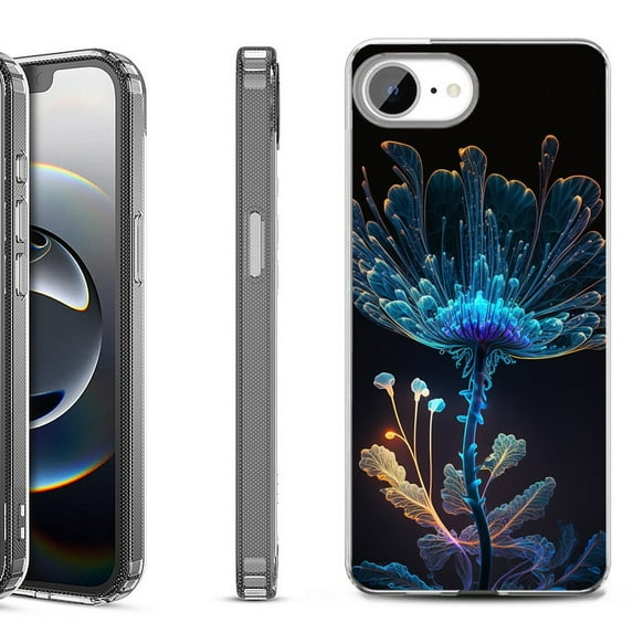 Shockproof Protective Phone Case for iPhone 16e, by OneToughShield - Glowing Flower