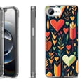 thumbnail image 1 of Shockproof Protective Phone Case for iPhone 16e, by OneToughShield - Hearts n Arrows, 1 of 5