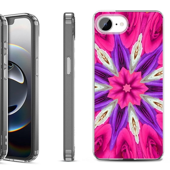 Shockproof Protective Phone Case for iPhone 16e, by OneToughShield - Kaleidoscope Rose