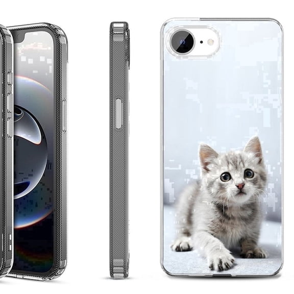 Shockproof Protective Phone Case for iPhone 16e, by OneToughShield - Kitty Cat