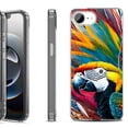 thumbnail image 1 of Shockproof Protective Phone Case for iPhone 16e, by OneToughShield - Macaw, 1 of 5