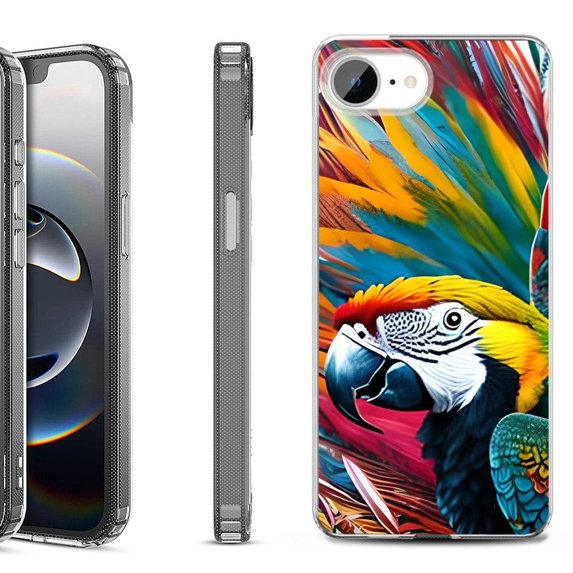 Shockproof Protective Phone Case for iPhone 16e, by OneToughShield - Macaw