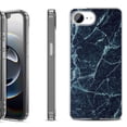 thumbnail image 1 of Shockproof Protective Phone Case for iPhone 16e, by OneToughShield - Marble / Blue, 1 of 5