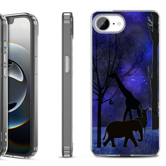 Shockproof Protective Phone Case for iPhone 16e, by OneToughShield - Midnight Safari