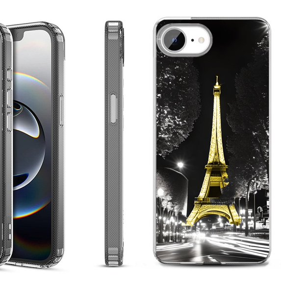 Shockproof Protective Phone Case for iPhone 16e, by OneToughShield - Paris Night