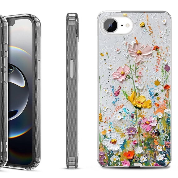 Shockproof Protective Phone Case for iPhone 16e, by OneToughShield - Pastel Flowers