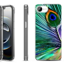 Shockproof Protective Phone Case for iPhone 16e, by OneToughShield - Peacock Feather