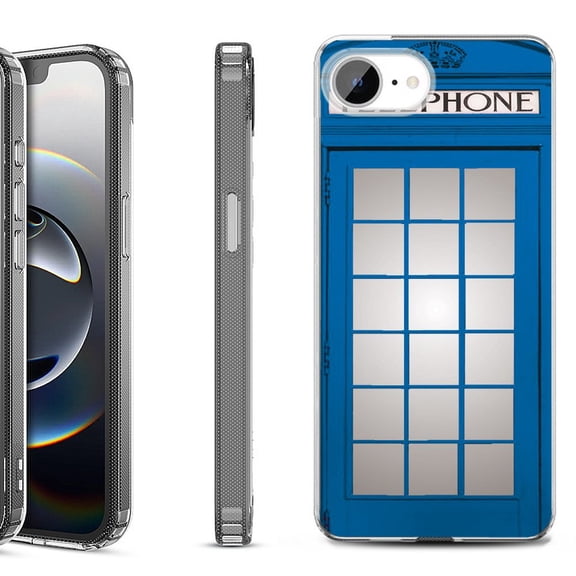 Shockproof Protective Phone Case for iPhone 16e, by OneToughShield - Phone Booth Blue