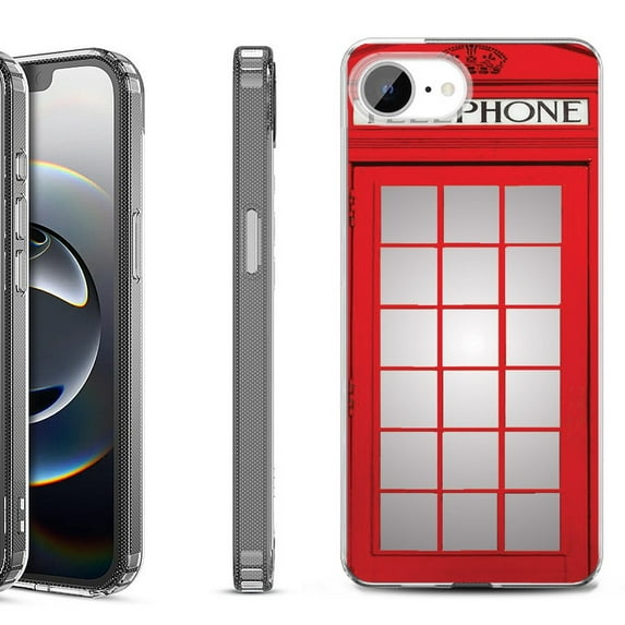 Shockproof Protective Phone Case for iPhone 16e, by OneToughShield - Phone Booth Red