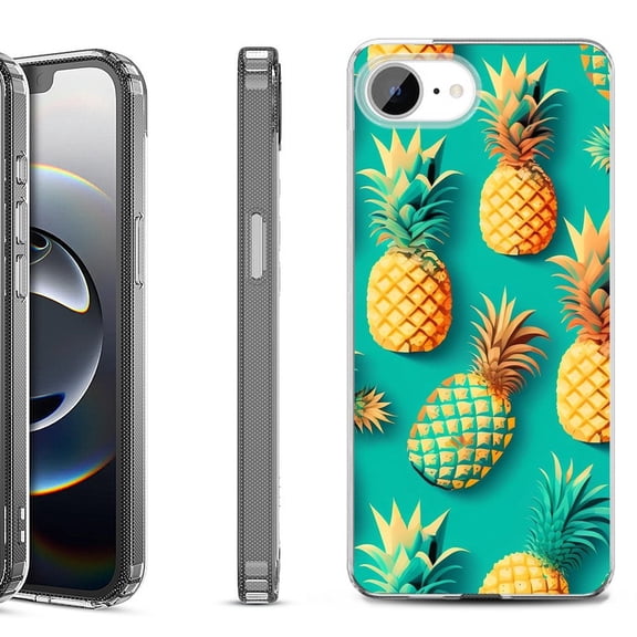 Shockproof Protective Phone Case for iPhone 16e, by OneToughShield - Pineapple
