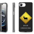 thumbnail image 1 of Shockproof Protective Phone Case for iPhone 16e, by OneToughShield - Road Sign Deer, 1 of 5