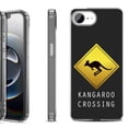 thumbnail image 1 of Shockproof Protective Phone Case for iPhone 16e, by OneToughShield - Road Sign Kangaroo, 1 of 5