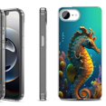 thumbnail image 1 of Shockproof Protective Phone Case for iPhone 16e, by OneToughShield - Seahorse, 1 of 5
