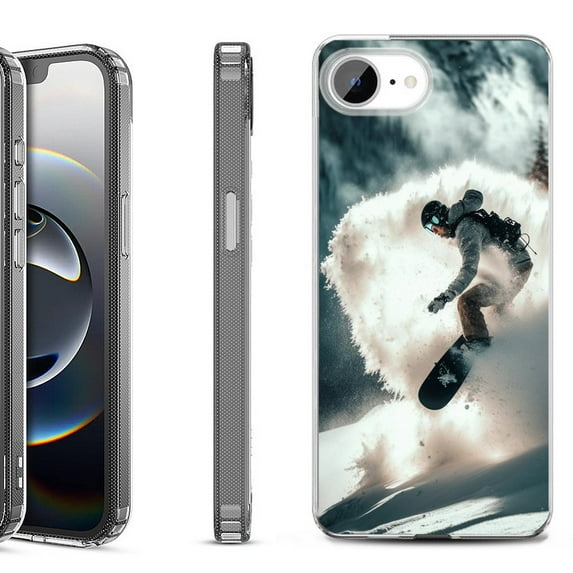 Shockproof Protective Phone Case for iPhone 16e, by OneToughShield - Snowboarding