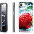 thumbnail image 1 of Shockproof Protective Phone Case for iPhone 16e, by OneToughShield - Strawberry, 1 of 5