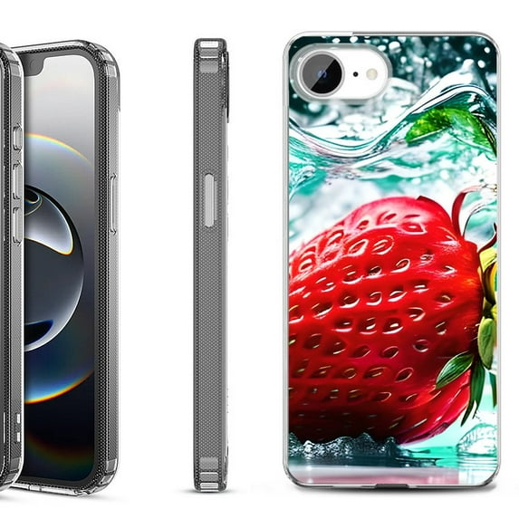 Shockproof Protective Phone Case for iPhone 16e, by OneToughShield - Strawberry