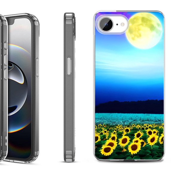 Shockproof Protective Phone Case for iPhone 16e, by OneToughShield - Sunflower Moon