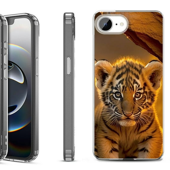 Shockproof Protective Phone Case for iPhone 16e, by OneToughShield - Tiger Cub