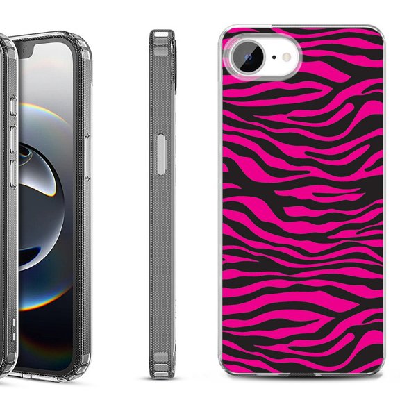 Shockproof Protective Phone Case for iPhone 16e, by OneToughShield - Zebra Pink