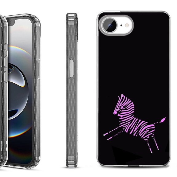 Shockproof Protective Phone Case for iPhone 16e, by OneToughShield - Zebra Running
