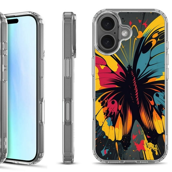 For iPhone 17 Shockproof Protective Phone Case, by OneToughShield - Abstract Butterfly
