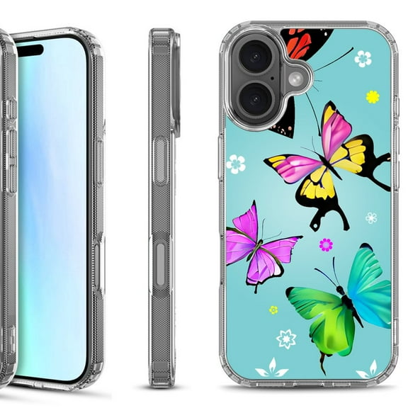 For iPhone 17 Shockproof Protective Phone Case, by OneToughShield - Butterfly