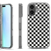 For iPhone 17 Shockproof Protective Phone Case, by OneToughShield - Checker B/W