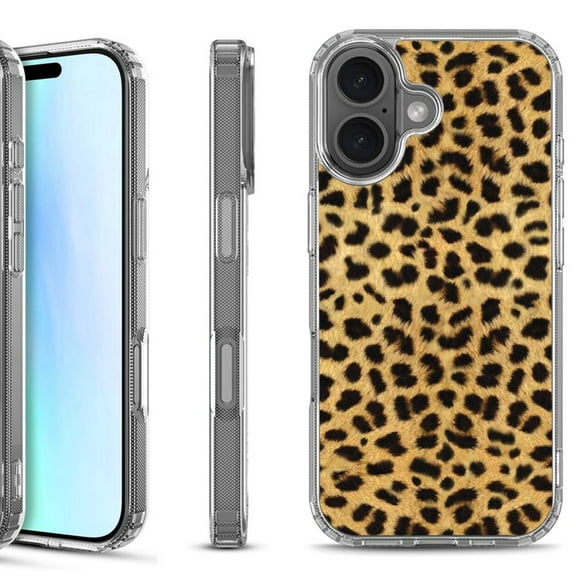 For iPhone 17 Shockproof Protective Phone Case, by OneToughShield - Cheetah Gold/Black