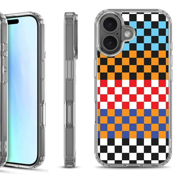 For iPhone 17 Shockproof Protective Phone Case, by OneToughShield - Colorful Checker