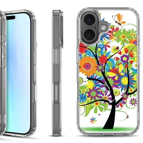 For iPhone 17 Shockproof Protective Phone Case, by OneToughShield - Colorful Tree