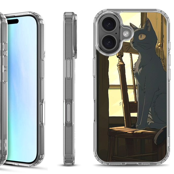 For iPhone 17 Shockproof Protective Phone Case, by OneToughShield - Curious Cat