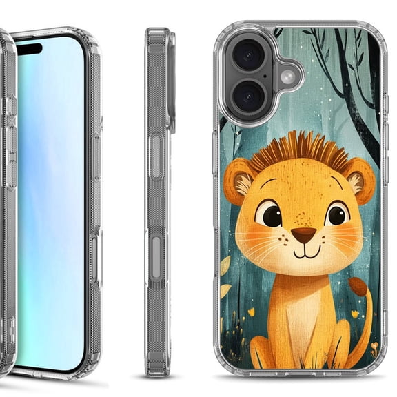 For iPhone 17 Shockproof Protective Phone Case, by OneToughShield - Curious Lion Cub