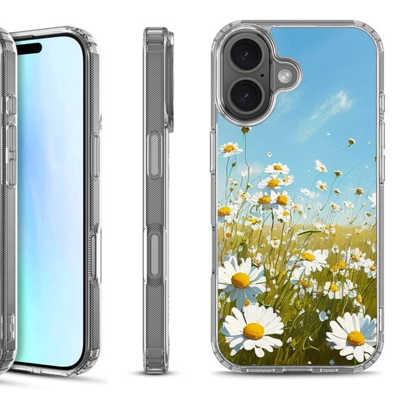 For iPhone 17 Shockproof Protective Phone Case, by OneToughShield - Daisy Field