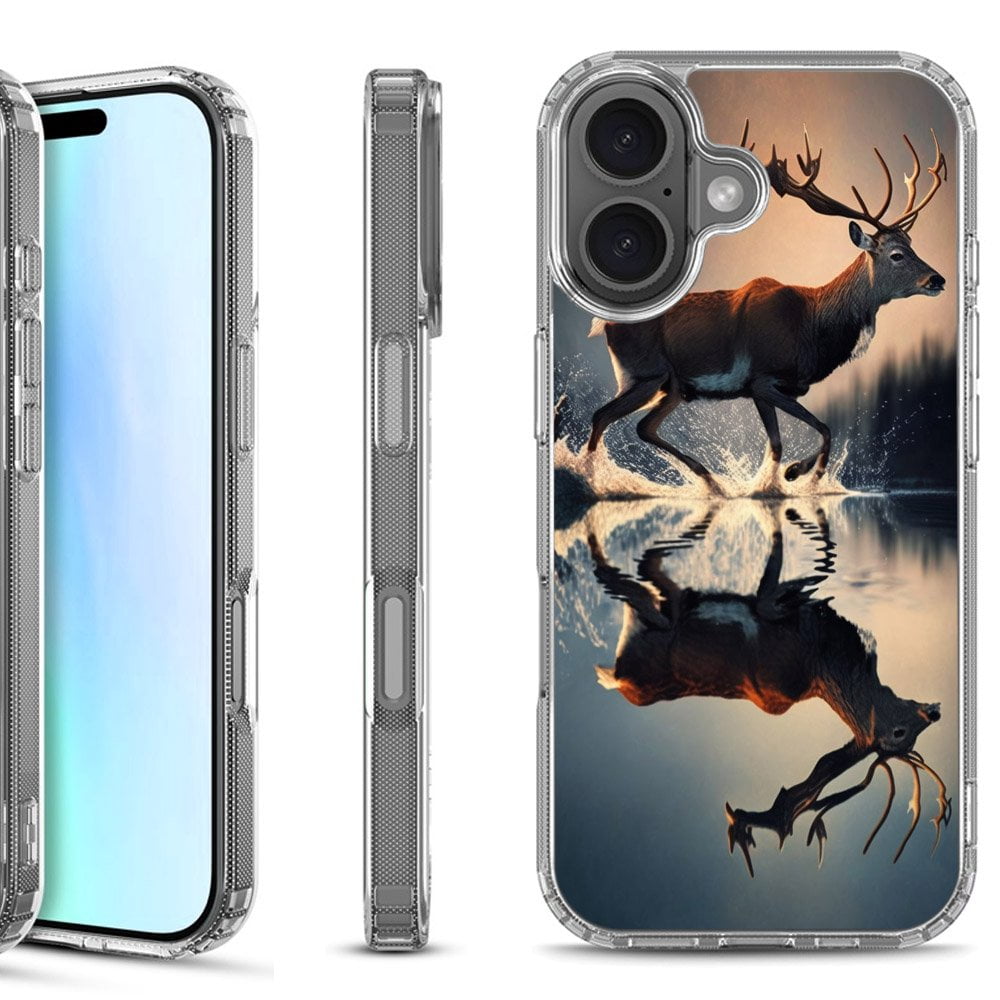 For iPhone 17 Shockproof Protective Phone Case, by OneToughShield - Deer  Running