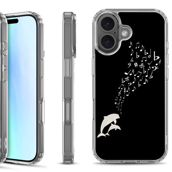For iPhone 17 Shockproof Protective Phone Case, by OneToughShield - Dolphin Music