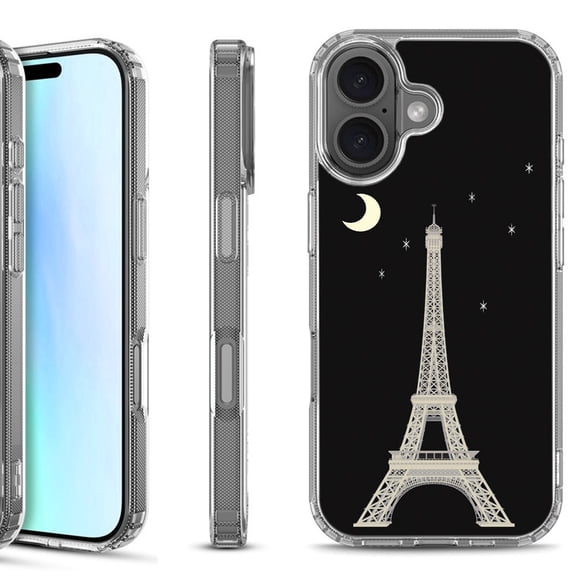 For iPhone 17 Shockproof Protective Phone Case, by OneToughShield - Eiffel Tower Moon