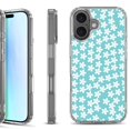 thumbnail image 1 of For iPhone 17 Shockproof Protective Phone Case, by OneToughShield - Flower/Teal, 1 of 5