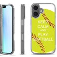 thumbnail image 1 of For iPhone 17 Shockproof Protective Phone Case, by OneToughShield - Keep Calm Softball, 1 of 5
