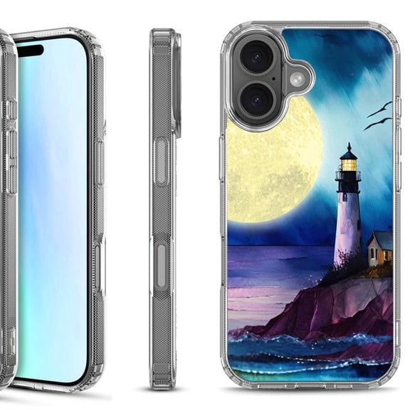 For iPhone 17 Shockproof Protective Phone Case, by OneToughShield - Lighthouse Moon