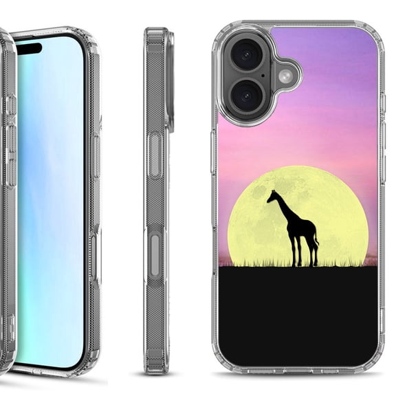 For iPhone 17 Shockproof Protective Phone Case, by OneToughShield - Moonlight Giraffe