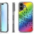 thumbnail image 1 of For iPhone 17 Shockproof Protective Phone Case, by OneToughShield - Music Notes / Rainbow, 1 of 5