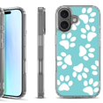 thumbnail image 1 of For iPhone 17 Shockproof Protective Phone Case, by OneToughShield - Pet Paw / Teal, 1 of 5