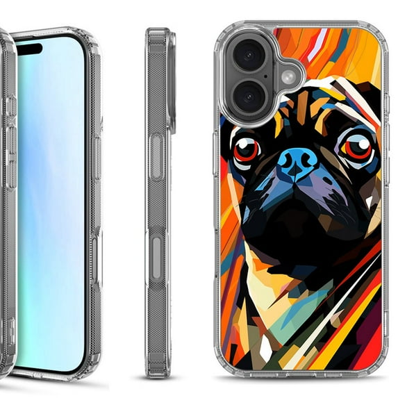 For iPhone 17 Shockproof Protective Phone Case, by OneToughShield - Pug Art