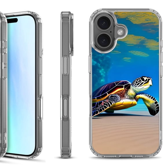 For iPhone 17 Shockproof Protective Phone Case, by OneToughShield - Sea Turtle Beach