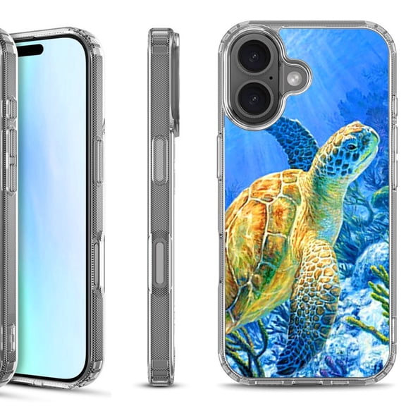 For iPhone 17 Shockproof Protective Phone Case, by OneToughShield - Sea Turtle