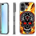 thumbnail image 1 of For iPhone 17 Shockproof Protective Phone Case, by OneToughShield - Skull Flames, 1 of 5
