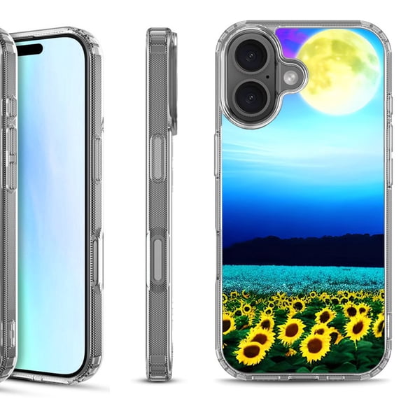 For iPhone 17 Shockproof Protective Phone Case, by OneToughShield - Sunflower Moon