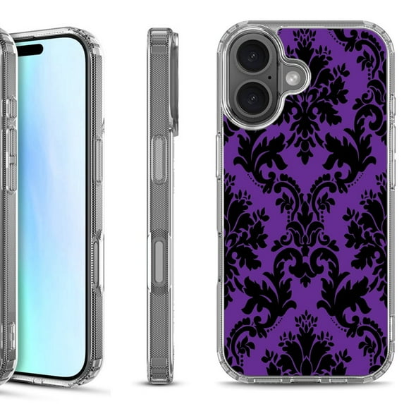 For iPhone 17 Shockproof Protective Phone Case, by OneToughShield - Victorian Purple/Black