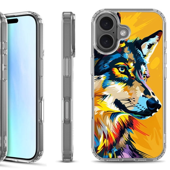For iPhone 17 Shockproof Protective Phone Case, by OneToughShield - Wolf Art