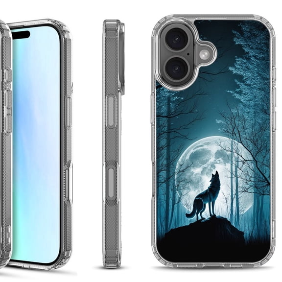 For iPhone 17 Shockproof Protective Phone Case, by OneToughShield - Wolf Moon